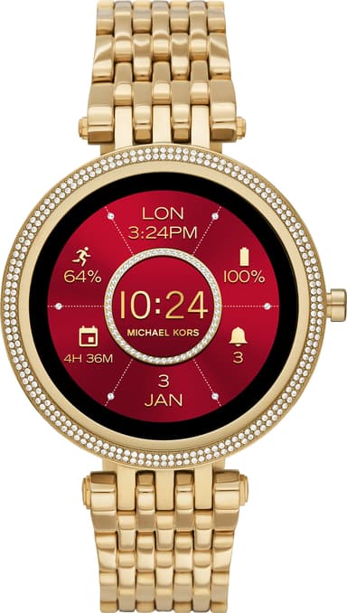 Michael Kors Gen 5E Darci 43mm smartwatch i rustfrit stål (pavé gold)