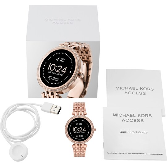 Michael Kors Gen 5E Darci 43mm smartwatch i rustfrit stål (pavé rose gold)