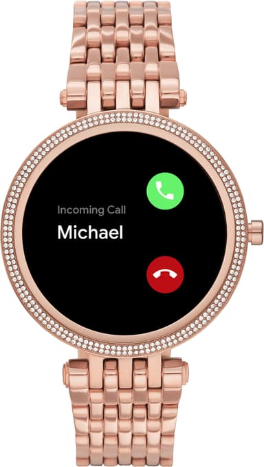 Michael Kors Gen 5E Darci 43mm smartwatch i rustfrit stål (pavé rose gold)