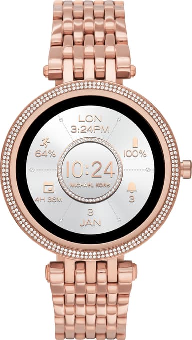 Michael Kors Gen 5E Darci 43mm smartwatch i rustfrit stål (pavé rose gold)
