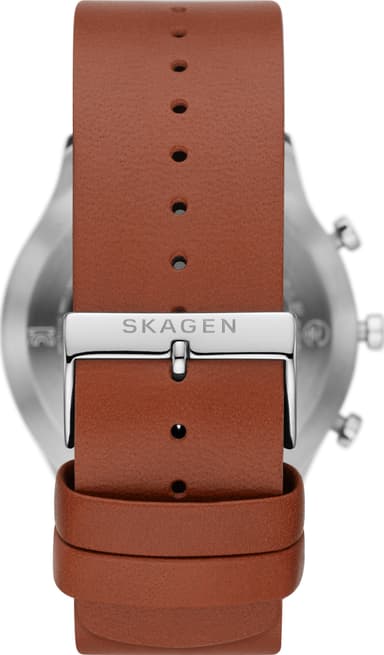 Skagen Jorn Hybrid HR smartwatch 42mm (sølv/brunt læder)
