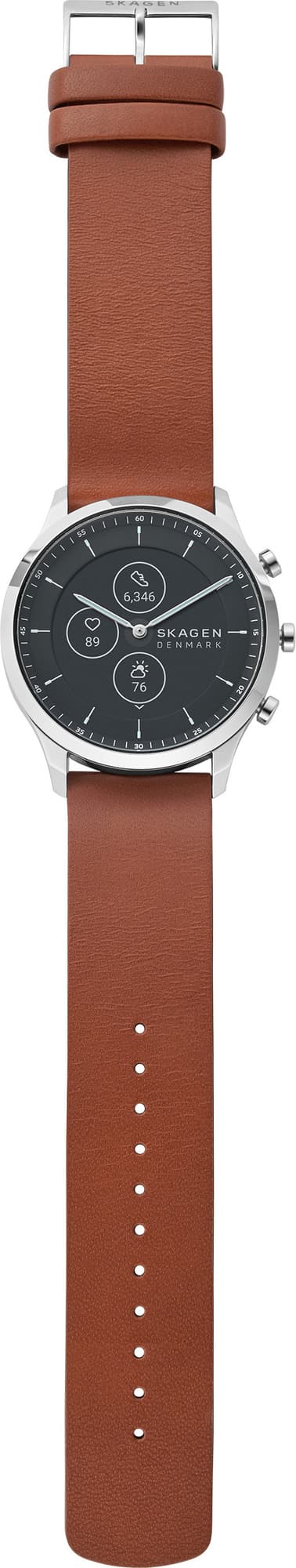 Skagen Jorn Hybrid HR smartwatch 42mm (sølv/brunt læder)