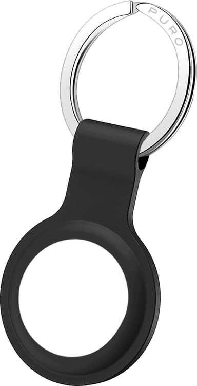 Puro Icon AirTag silikoneholder med nøglering (sort)