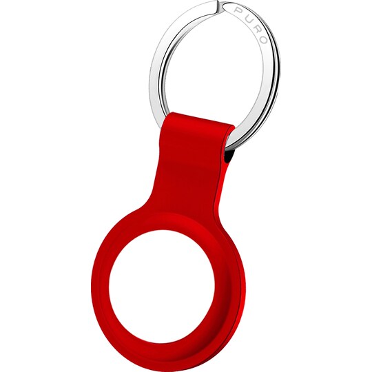 Puro Icon AirTag silikoneholder med nøglering (rød)