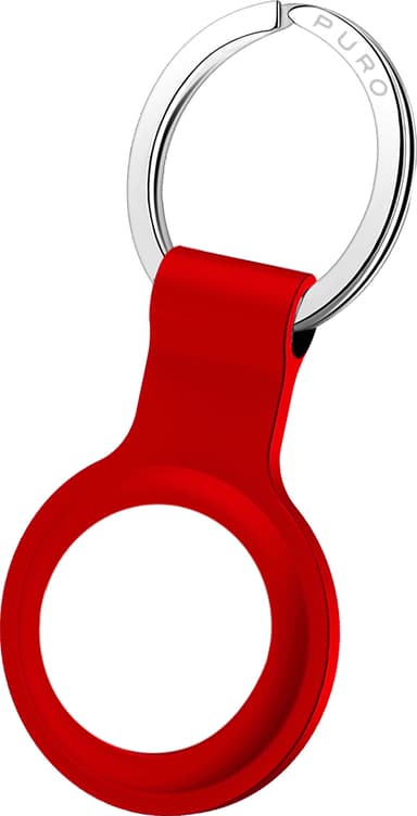 Puro Icon AirTag silikoneholder med nøglering (rød)