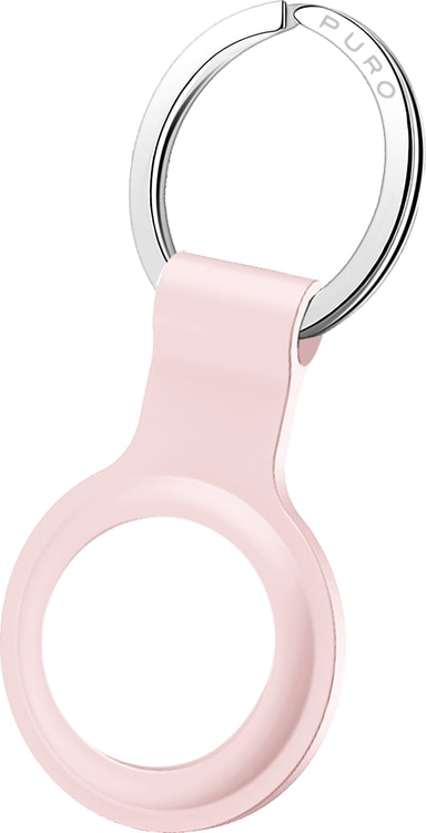 Puro Icon AirTag silikoneholder med nøglering (rose)