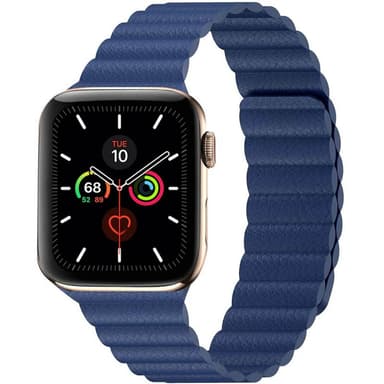 Apple Watch 6 (44mm) Læder loop rem - Midnight blue