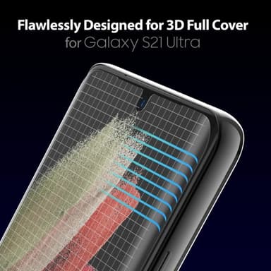 Whitestone Dome Samsung Galaxy S21 Ultra Skærmbeskytter Dome Glass 2-pack E-JIG