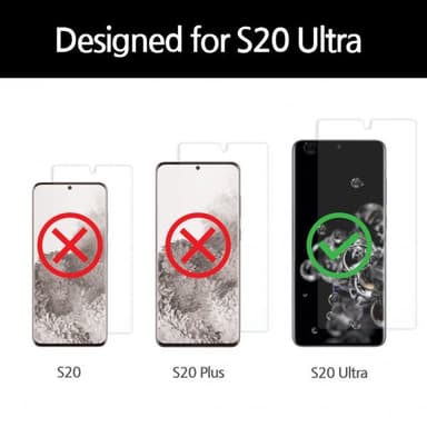Whitestone Dome Samsung Galaxy S20 Ultra Skærmbeskytter Dome Glass