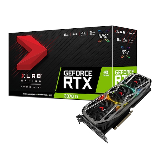 PNY GeForce RTX™ 3070 Ti 8GB XLR8 Gaming REVEL EPIC-X RGB™ Triple Fan Graphics Card