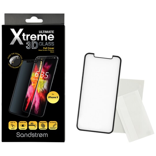 Sandstrøm Curved Glass iPhone X/Xs/11 Pro (sort)