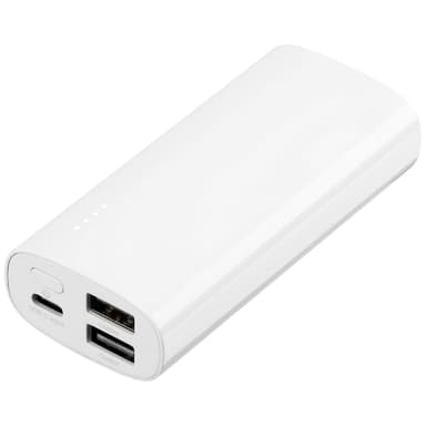 Sandstrøm 6700 mAh powerbank (hvid)