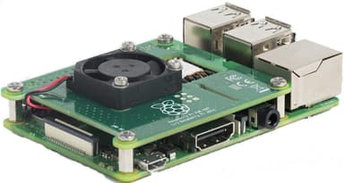 Raspberry Pi PoE HAT, officiel, til Pi 3 Model B +, monteret blæser