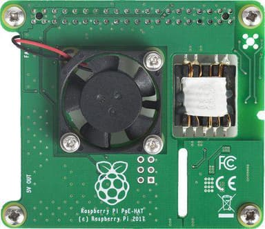 Raspberry Pi PoE HAT, officiel, til Pi 3 Model B +, monteret blæser
