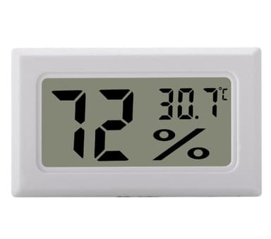 Mini LCD Hygrometer / Termometer Hvid