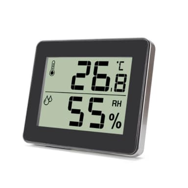 Mini Hygrometer / Termometer LCD Sort