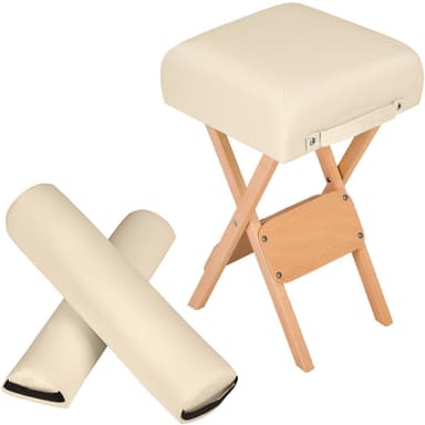 Massageudstyr 1 skammel + 2 ruller - beige