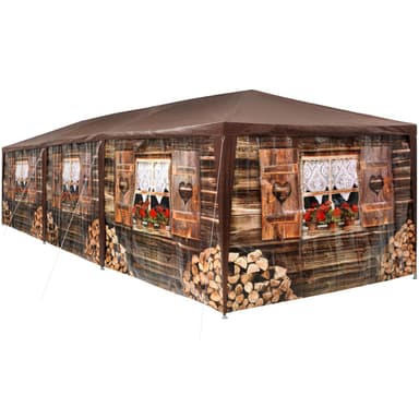 Havepavillon med 8 sider 9x3 m - brun