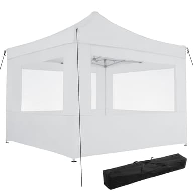 Easy up pavillon Olivia 3x3 m med 4 sidestykker - hvid
