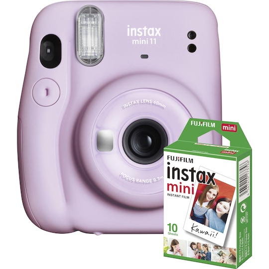 Fujifilm Instax Mini 11 kamera (lilla, bundle m. 10 film ekstra)
