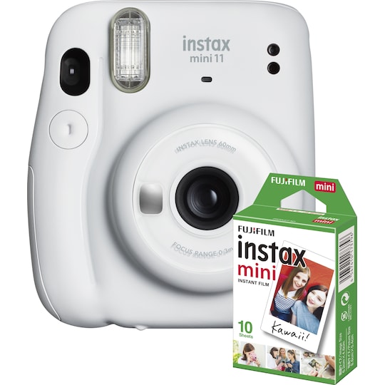 Fujifilm Instax Mini 11 kompaktkamera (hvid, bundle m. 10 film ekstra)
