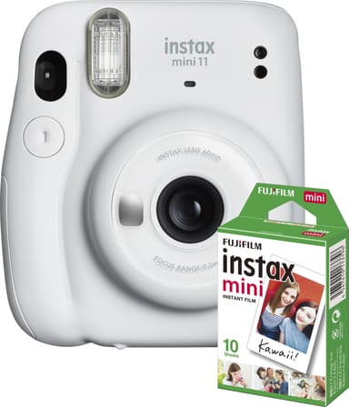 Fujifilm Instax Mini 11 kompaktkamera (hvid, bundle m. 10 film ekstra)