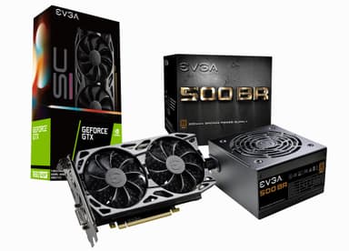 EVGA GeForce GTX 1660 SUPER SC ULTRA GAMING + EVGA 500W BR PSU BU