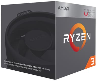 AMD Ryzen™ 3 2200G APU med Vega 8 grafikkort (boks)