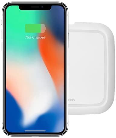Zens Qi 10 W trådløs opladningsplade (hvid)