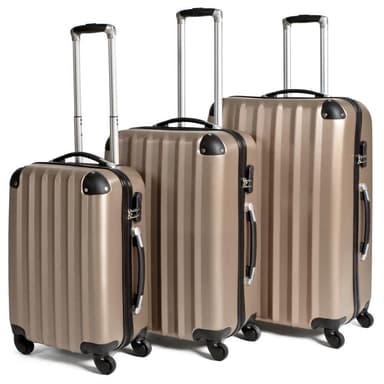 Rejsekuffertsæt hardcase - beige