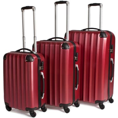 Rejsekuffertsæt hardcase - rød