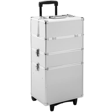 Beauty trolley med 3 etager - sølv