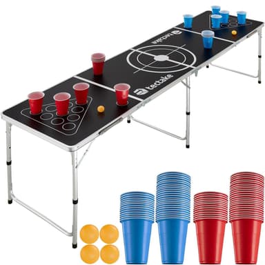 Beer pong bord Tijuana - sort/hvid