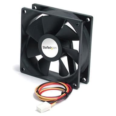 StarTech.com High Air Flow 9.25 cm Dual Ball Bearing Case Fan with TX3 Connector, 33 dB, Sort
