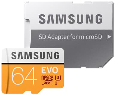 Samsung Evo Micro SDXC UHS-3 kort 64 GB