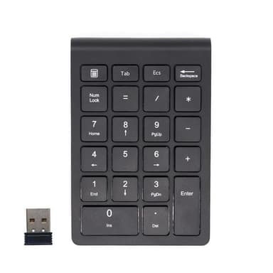 Trådløst numerisk tastatur 2.4G Wifi Sort