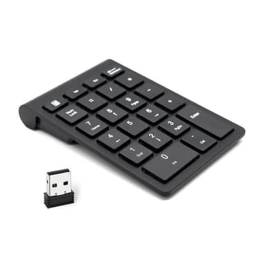 Trådløst numerisk tastatur 2.4G Wifi Sort
