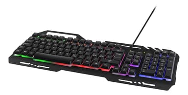 DELTACO GAMING DK120 RGB-oplyst tastatur, metalramme, USB, sort
