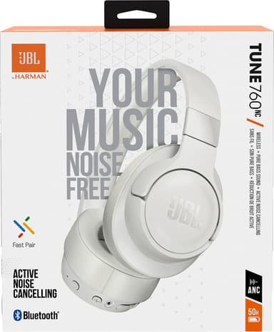 JBL Tune 760NC trådløse rundt-om-øret høretelefoner (hvid)