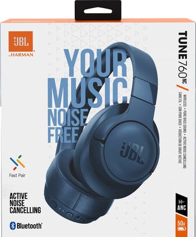 JBL Tune 760NC trådløse around-ear høretelefoner (blå)