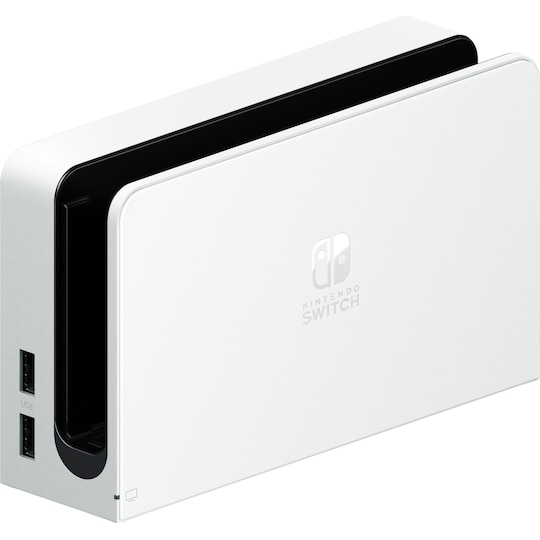 Nintendo Switch OLED spillekonsol med hvide Joy-Con controllere