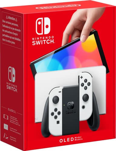 Nintendo Switch OLED spillekonsol med hvide Joy-Con controllere