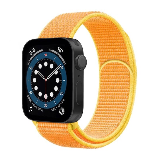 Apple Watch 7 (44mm) Nylon Armbånd - Canary yellow