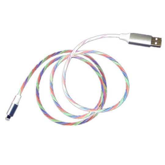 Stejl kulhydrat gå Android MicroUSB til USB-opladerkabel med LED i forskellige farver 1 meter  | Elgiganten
