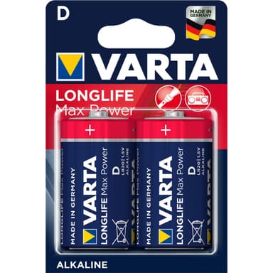 Longlife Max Power D / LR20 batteri 2-pak