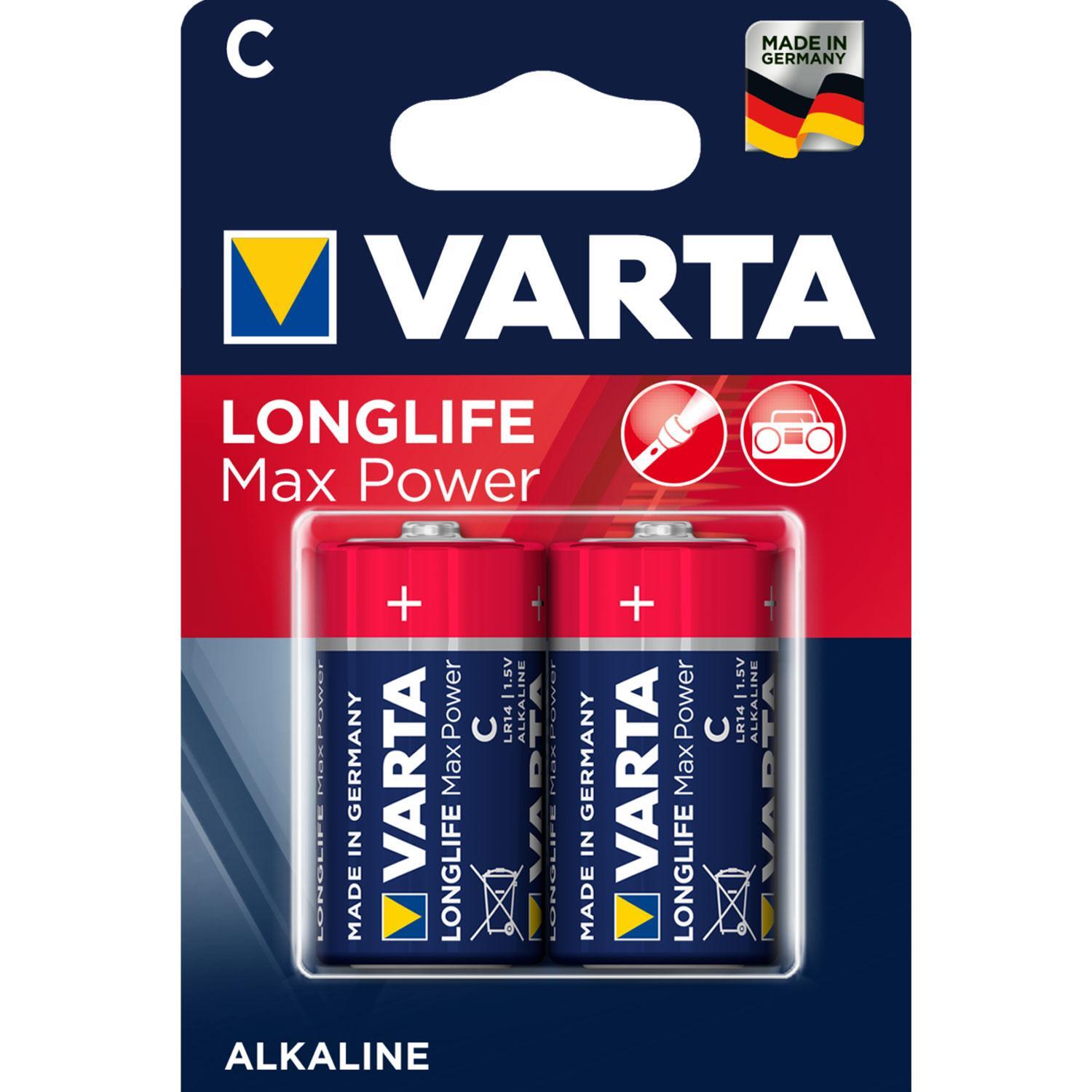 Varta Longlife Max Power C-batterier (2-pak)