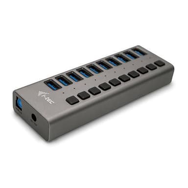 i-tec U3CHARGEHUB10, Indendørs, Strøm, Grå