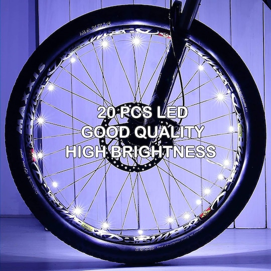 LED-lyssløjfe til cykelhjul Hvid |