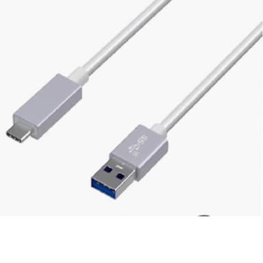 KIT Premium Synkkabel USB-C Nylon 1m Sølv