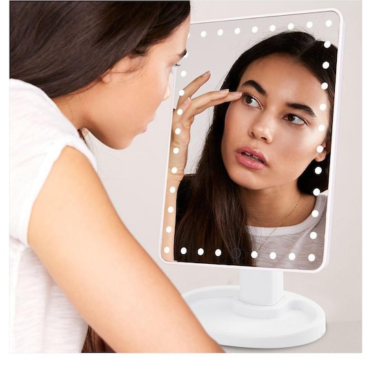 Dæmpbart make-up spejl med belysning 22 dioder